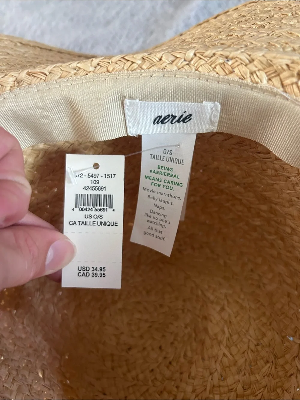 Wide Brim Straw Sun Hat - NWT